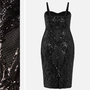 Plus Size City Chic Sofia Sequin Black dress Size 14 XS NWT